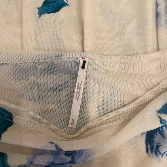 NWOT Free People Carmel Floral Mesh Midi Dress with side leg slits scoop neck - Picture 5 of 7